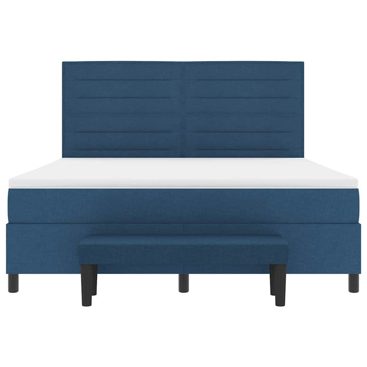 Box spring seng med hovedgærde Blå 180 x 200 cm Stof