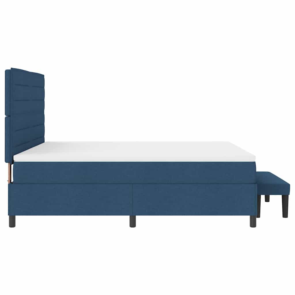 Box spring seng med hovedgærde Blå 180 x 200 cm Stof