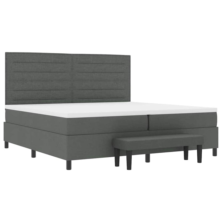 Box spring seng med madras Mørkegrå 200 x 200 cm Stof