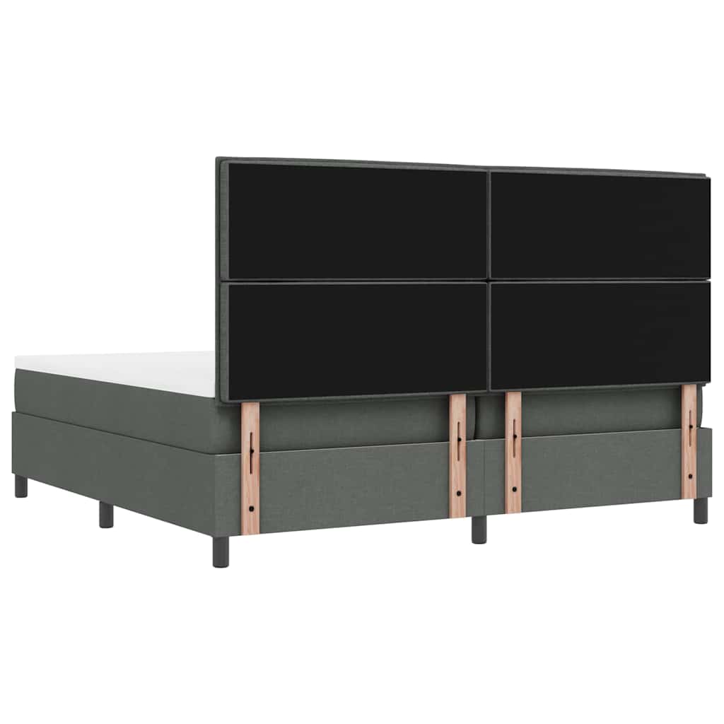 Box spring seng med madras Mørkegrå 200 x 200 cm Stof