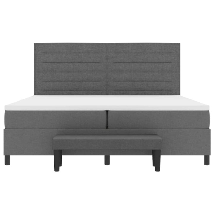 Box spring seng med madras Mørkegrå 200 x 200 cm Stof