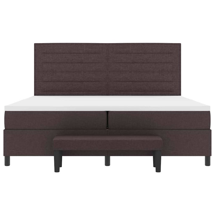 Box spring seng med madras Mørk Brun 200 x 200 cm Stof