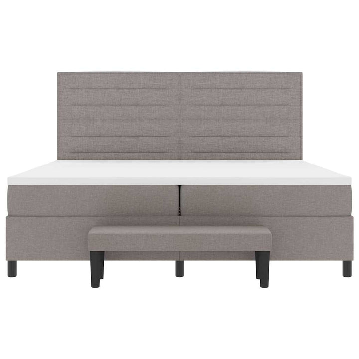 Box spring seng med hovedgærde Gråbrun 200 x 200 cm Stof