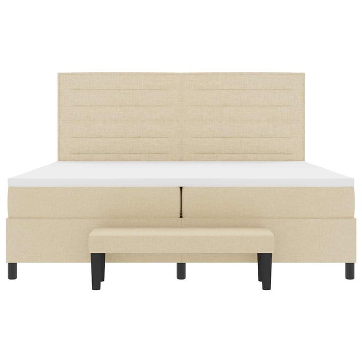 Box spring seng med madras Creme 200 x 200 cm Stof