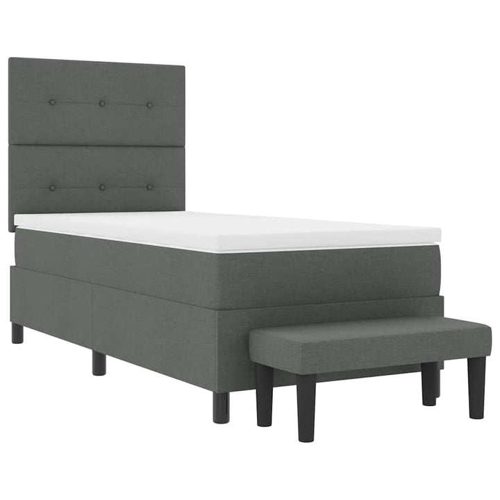 Box spring seng med hovedgærde Mørkegrå 80 x 200 cm Stof