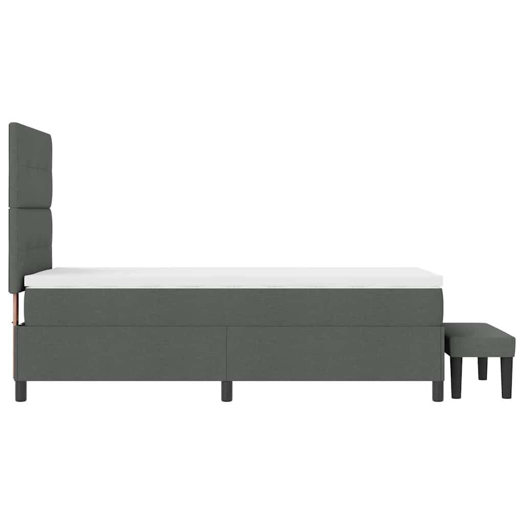 Box spring seng med hovedgærde Mørkegrå 80 x 200 cm Stof
