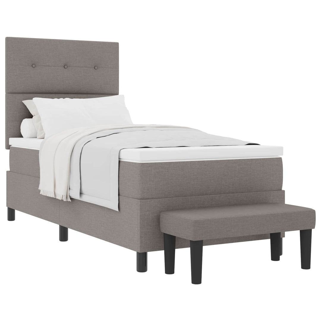 Box spring seng med hovedgærde Gråbrun 80 x 200 cm Stof