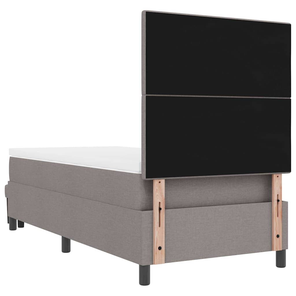 Box spring seng med hovedgærde Gråbrun 80 x 200 cm Stof