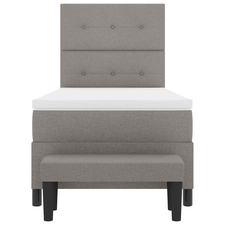 Box spring seng med hovedgærde Gråbrun 80 x 200 cm Stof