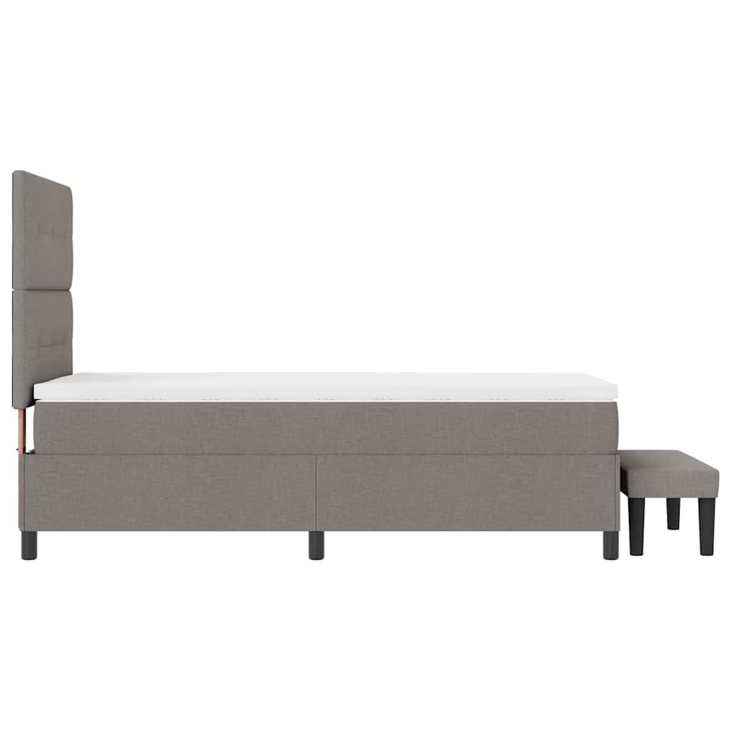 Box spring seng med hovedgærde Gråbrun 80 x 200 cm Stof
