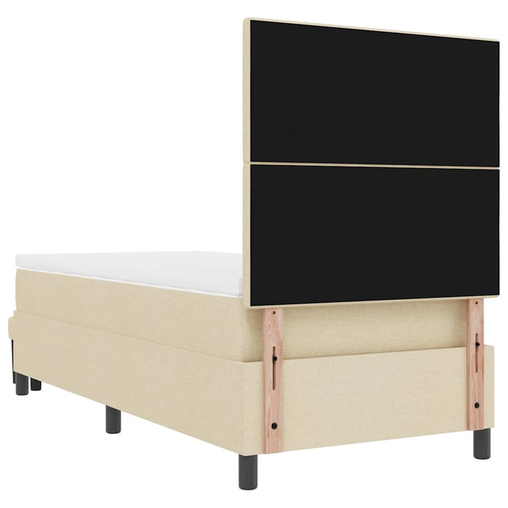 Box spring seng med hovedgærde Creme 80 x 200 cm Stof