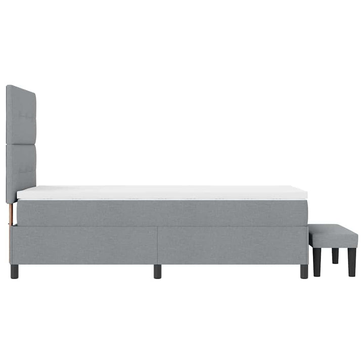 Box spring seng med hovedgærde Lysegrå 90 x 190 cm Stof