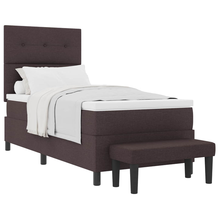 Box spring seng med hovedgærde Mørk Brun 90 x 200 cm Stof