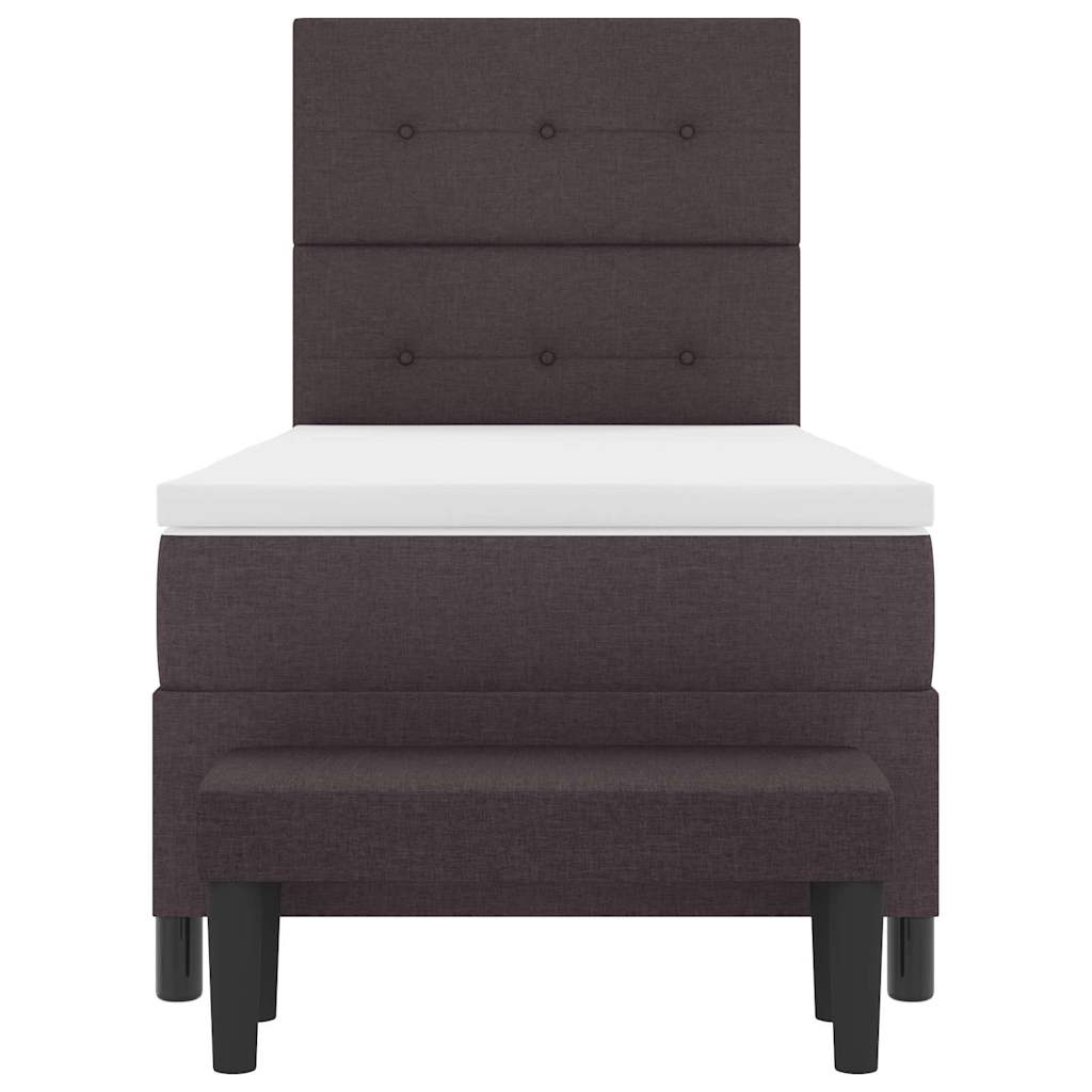Box spring seng med hovedgærde Mørk Brun 90 x 200 cm Stof