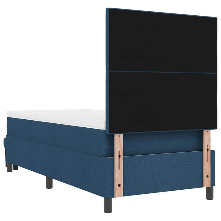 Box spring seng med hovedgærde Blå 90 x 200 cm Stof