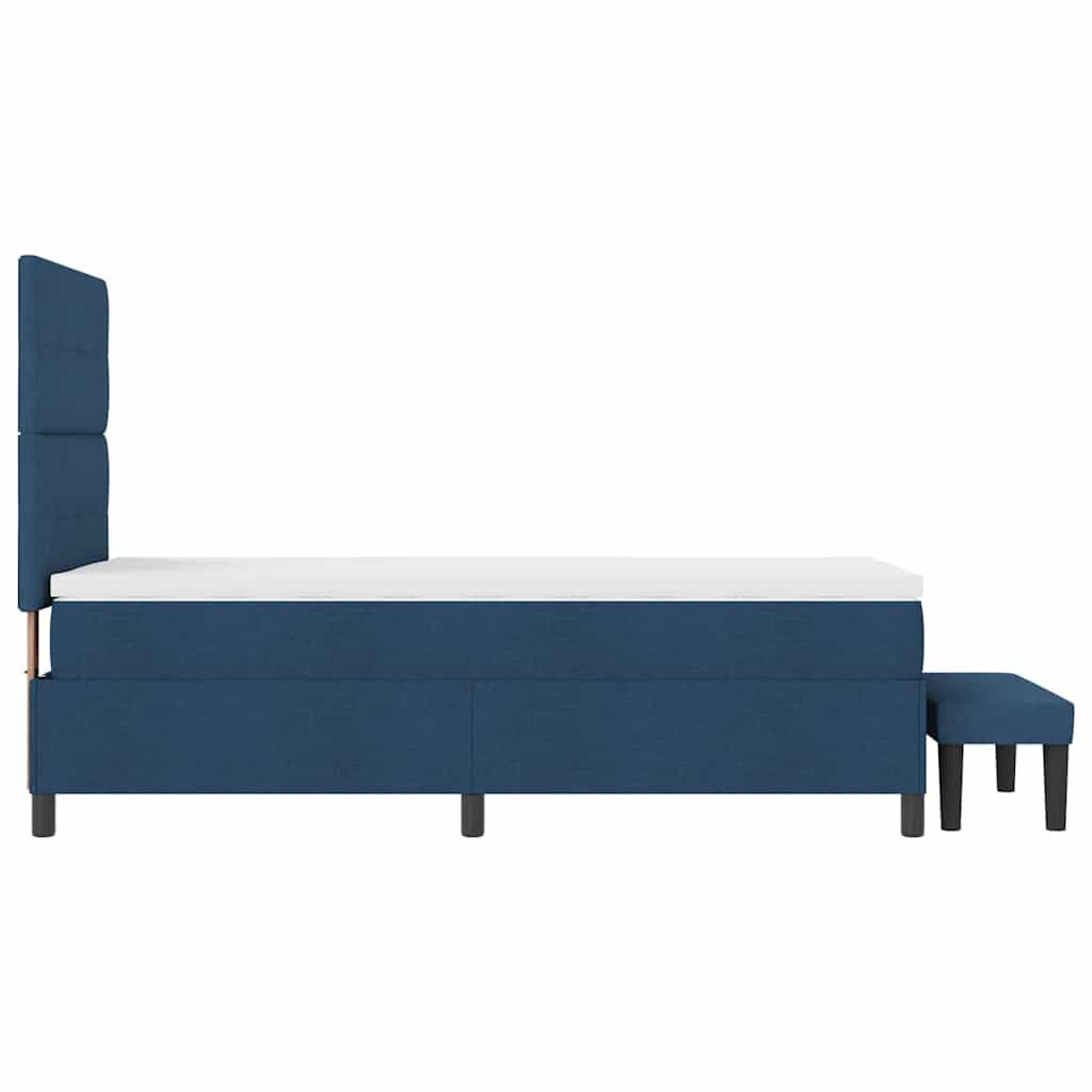 Box spring seng med hovedgærde Blå 90 x 200 cm Stof