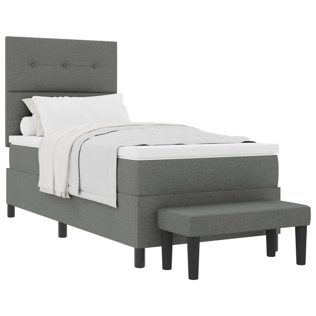 Box spring seng med hovedgærde Mørkegrå 100 x 200 cm Stof