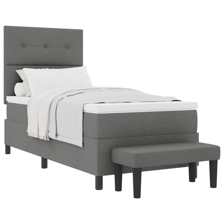 Box spring seng med hovedgærde Mørkegrå 100 x 200 cm Stof