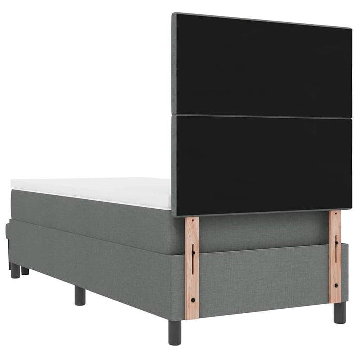 Box spring seng med hovedgærde Mørkegrå 100 x 200 cm Stof