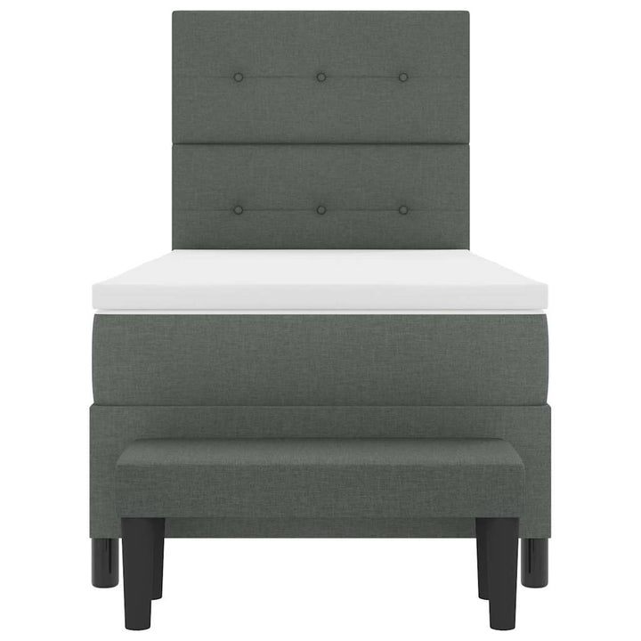 Box spring seng med hovedgærde Mørkegrå 100 x 200 cm Stof