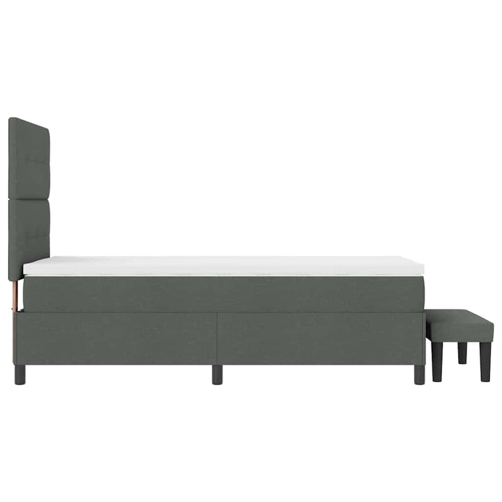 Box spring seng med hovedgærde Mørkegrå 100 x 200 cm Stof