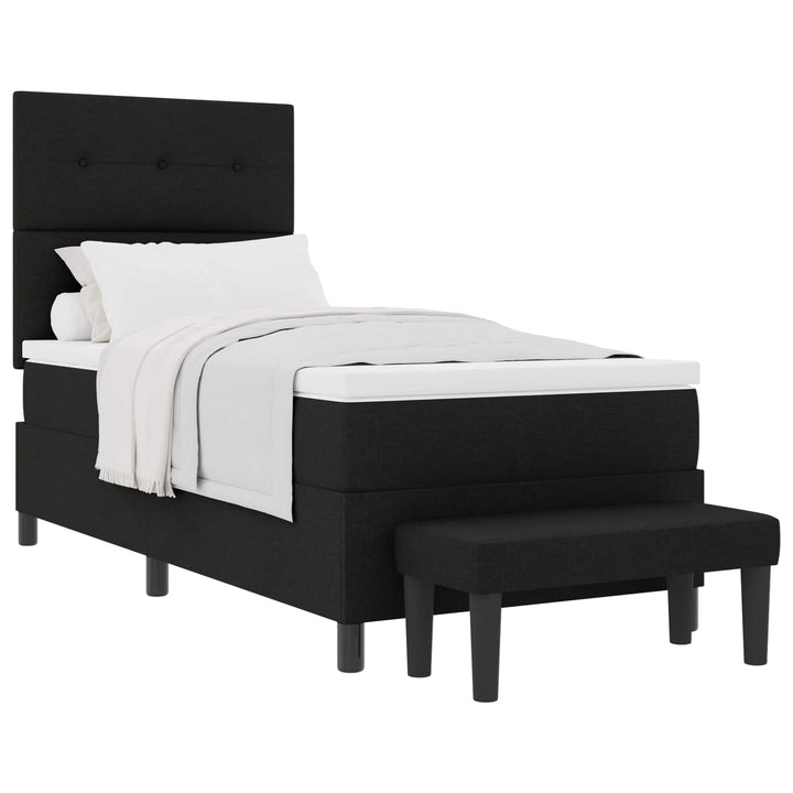 Box spring seng med hovedgærde Sort 100 x 200 cm Stof