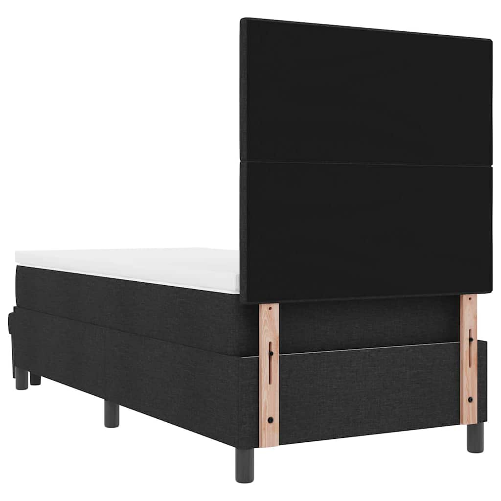 Box spring seng med hovedgærde Sort 100 x 200 cm Stof