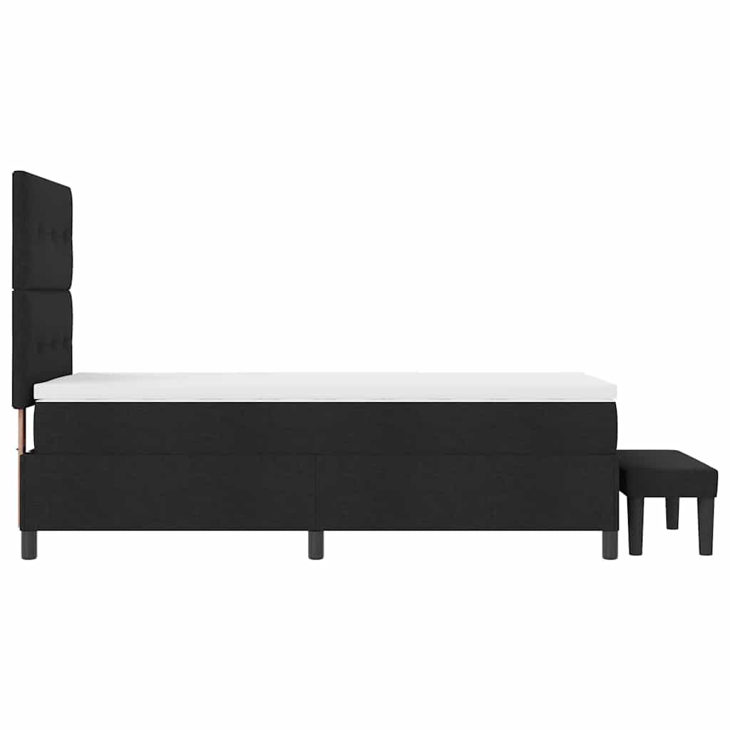 Box spring seng med hovedgærde Sort 100 x 200 cm Stof