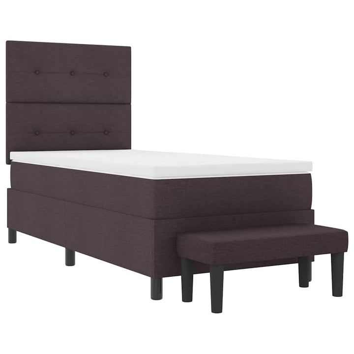 Box spring seng med hovedgærde Mørk Brun 100 x 200 cm Stof