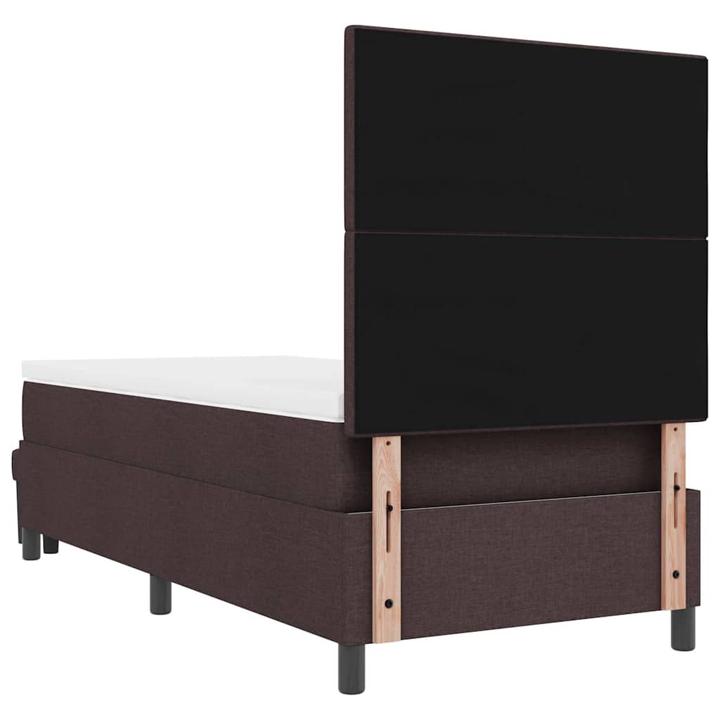 Box spring seng med hovedgærde Mørk Brun 100 x 200 cm Stof