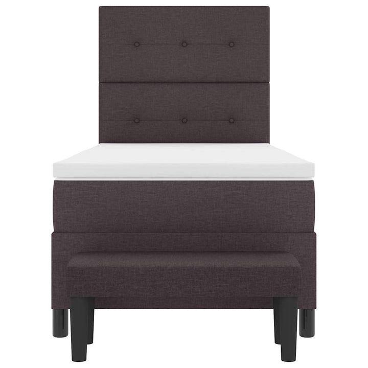 Box spring seng med hovedgærde Mørk Brun 100 x 200 cm Stof