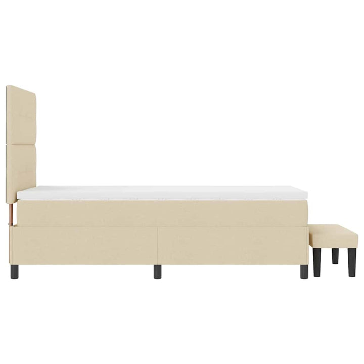 Box spring seng med hovedgærde Creme 100 x 200 cm Stof