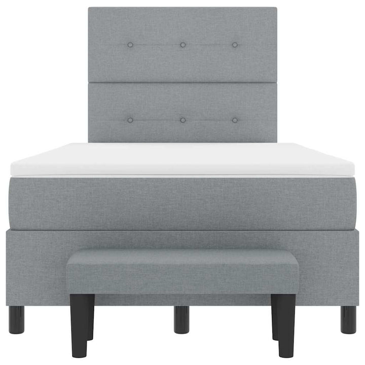 Box spring seng med hovedgærde Lysegrå 120 x 190 cm Stof