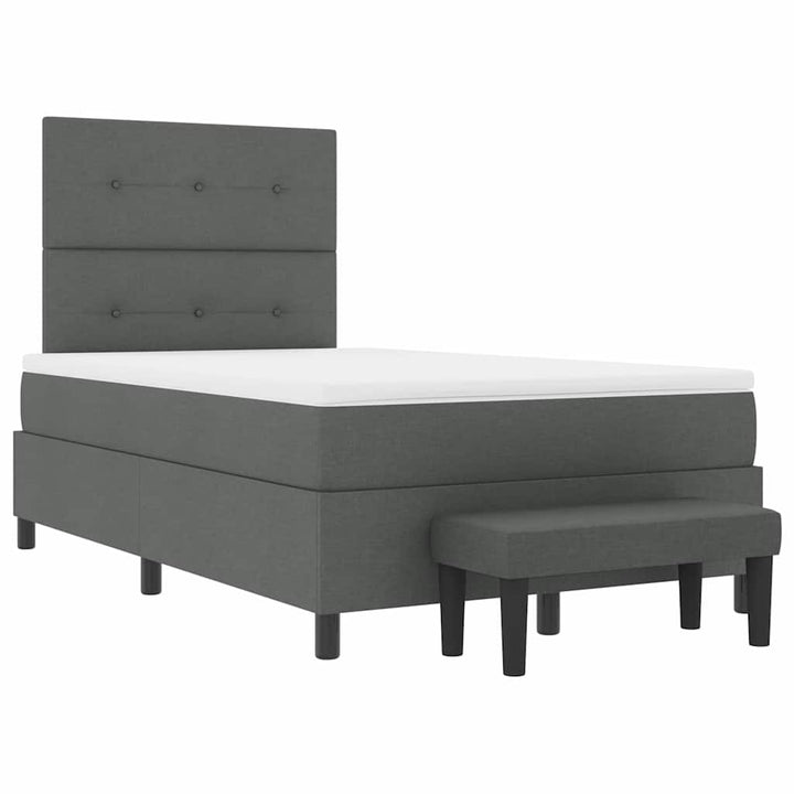 Box spring seng med hovedgærde Mørkegrå 120 x 190 cm Stof