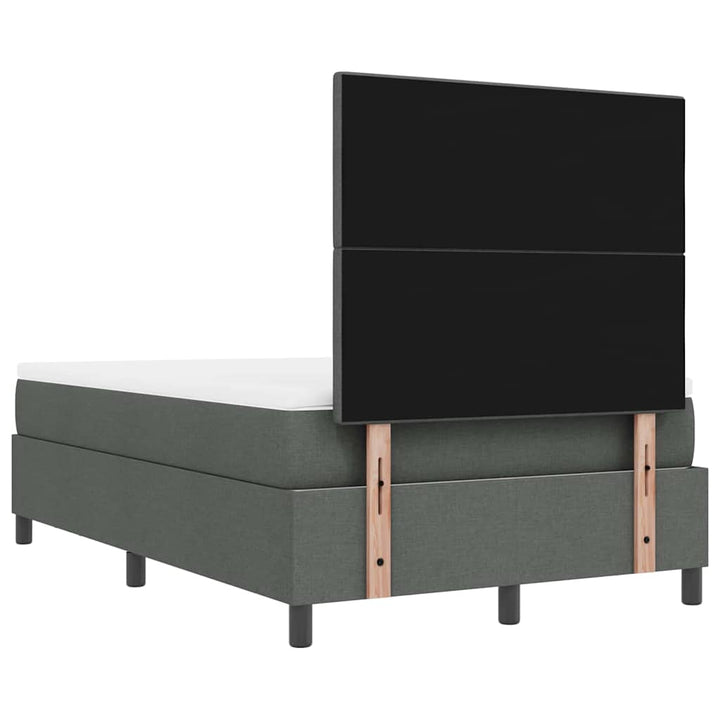 Box spring seng med hovedgærde Mørkegrå 120 x 190 cm Stof