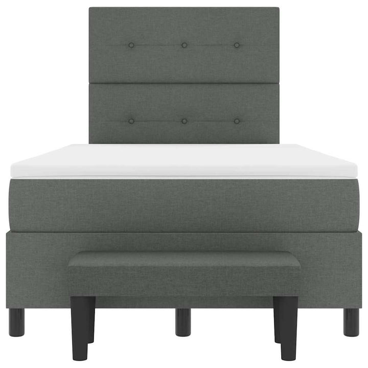 Box spring seng med hovedgærde Mørkegrå 120 x 190 cm Stof