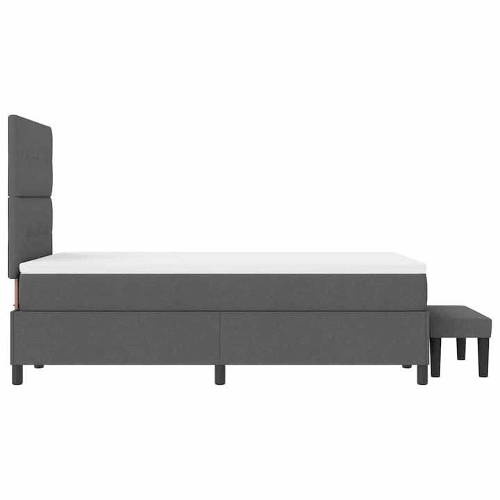 Box spring seng med hovedgærde Mørkegrå 120 x 190 cm Stof
