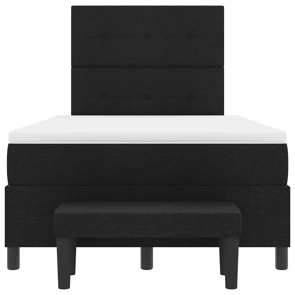 Box spring seng med pude med hovedgærde Sort 120 x 190 cm Stof