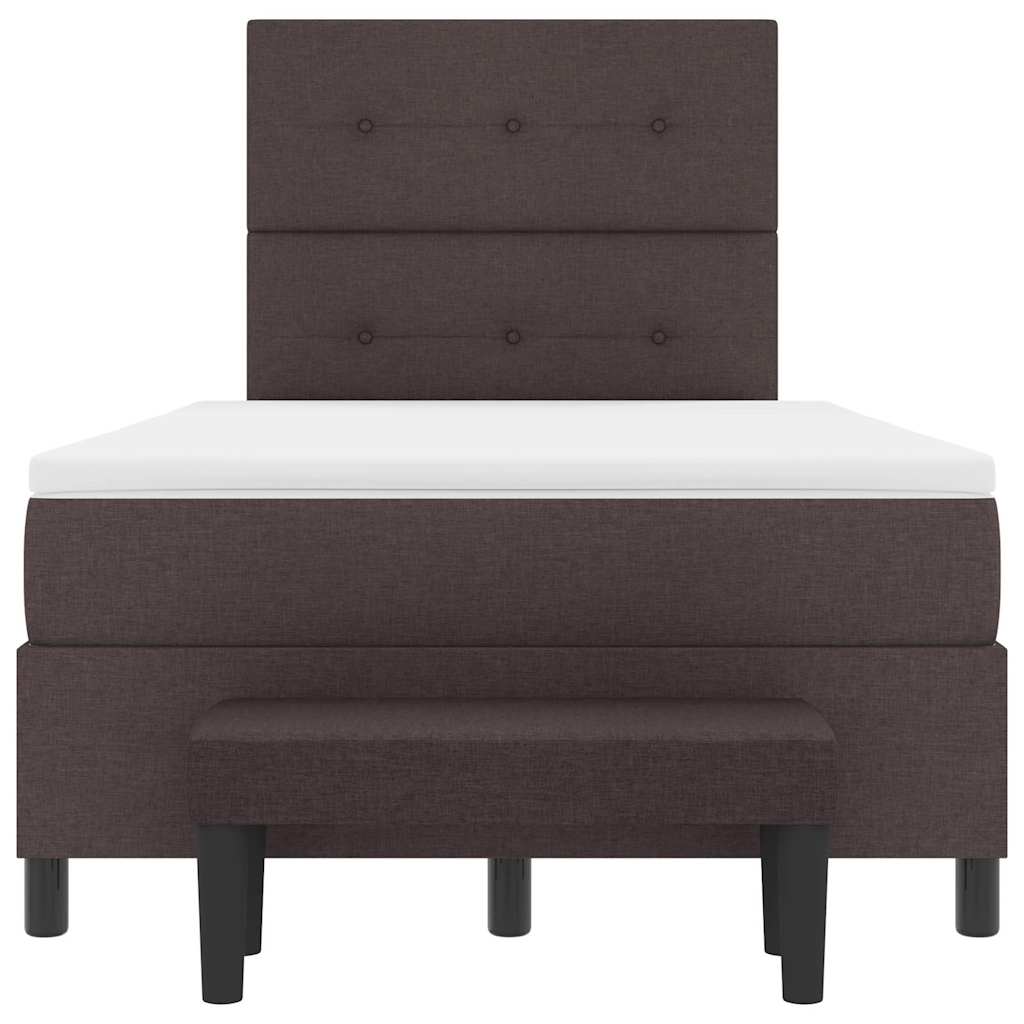 Box spring seng med pude Mørk Brun 120 x 190 cm Stof