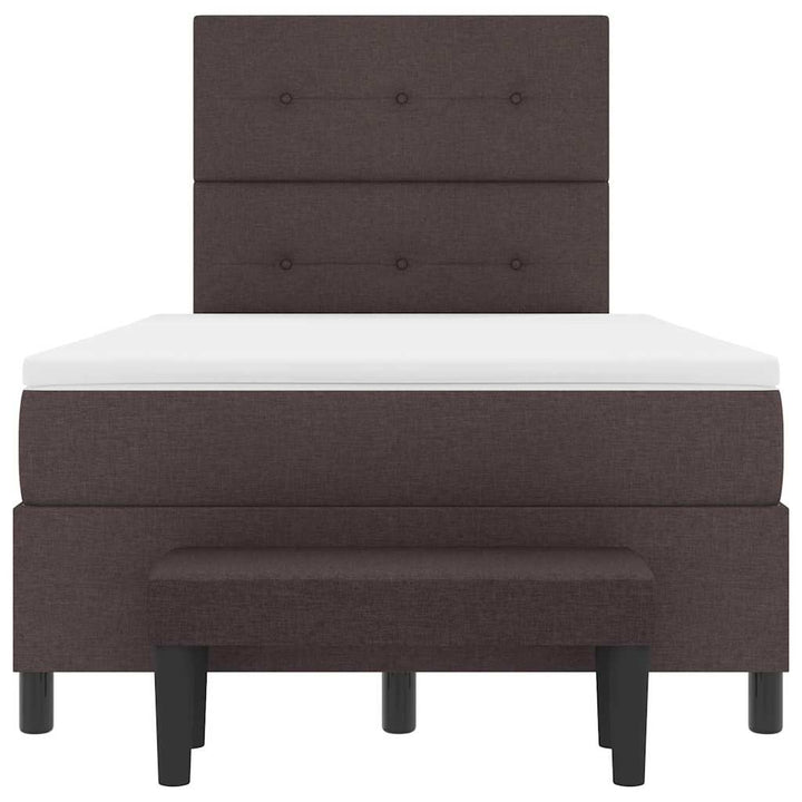 Box spring seng med pude Mørk Brun 120 x 190 cm Stof