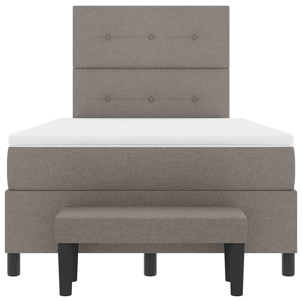 Box spring seng med hovedgærde Gråbrun 120 x 190 cm Stof
