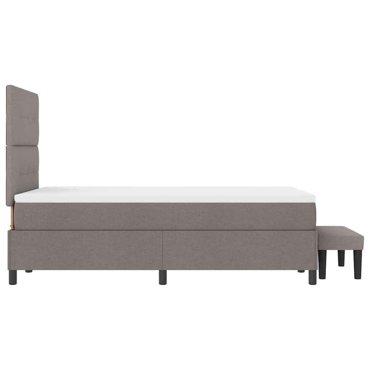 Box spring seng med hovedgærde Gråbrun 120 x 190 cm Stof