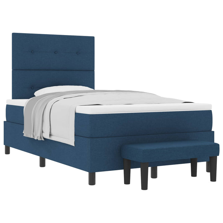 Box spring seng med hovedgærde Blå 120 x 190 cm Stof