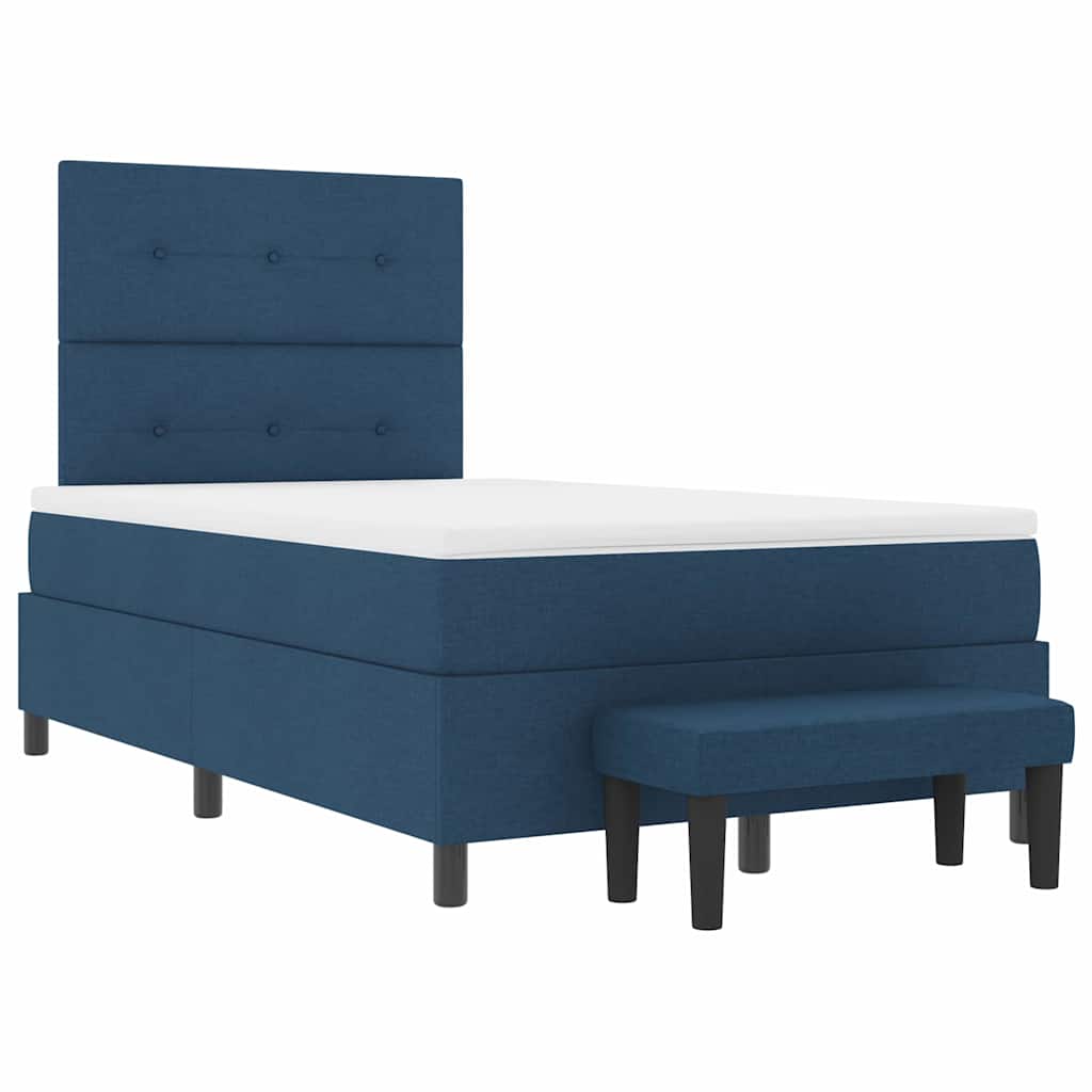 Box spring seng med hovedgærde Blå 120 x 190 cm Stof