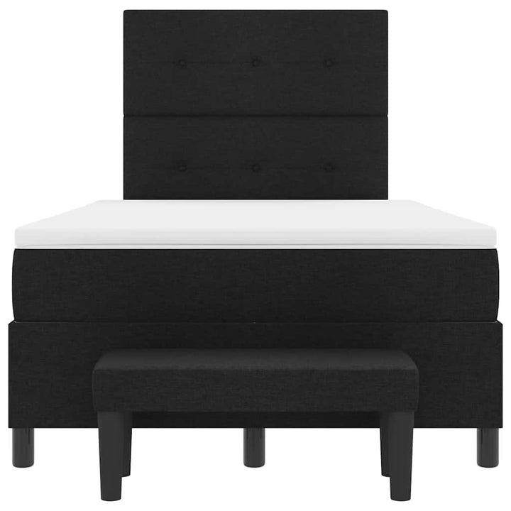 Box spring seng med pude med hovedgærde Sort 120 x 200 cm Stof