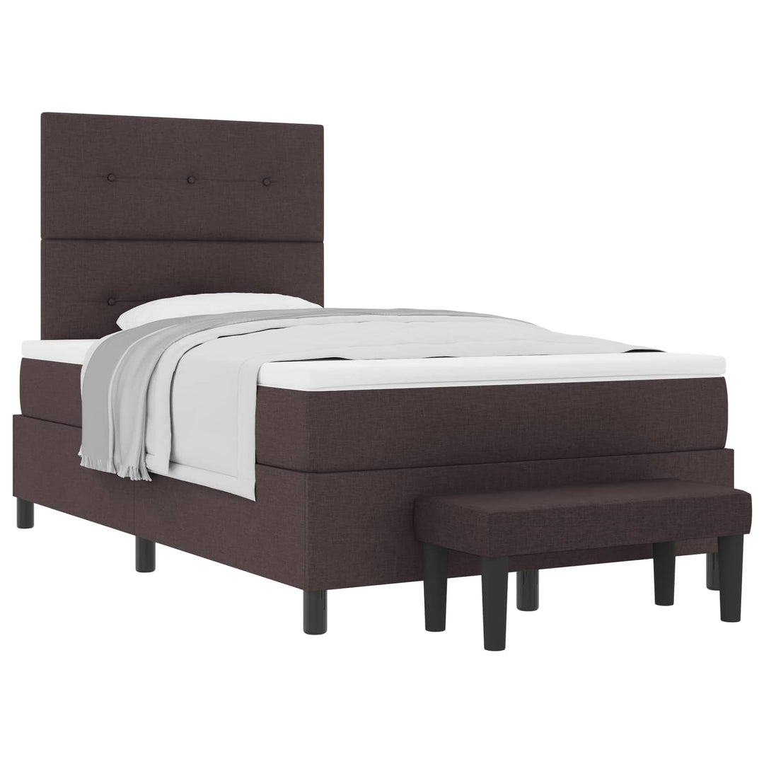 Box spring seng med pude Mørk Brun 120 x 200 cm Stof