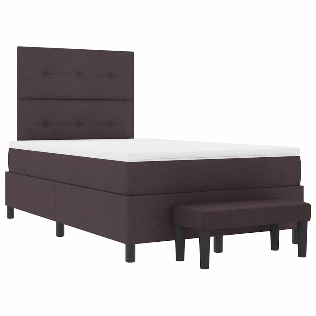 Box spring seng med pude Mørk Brun 120 x 200 cm Stof