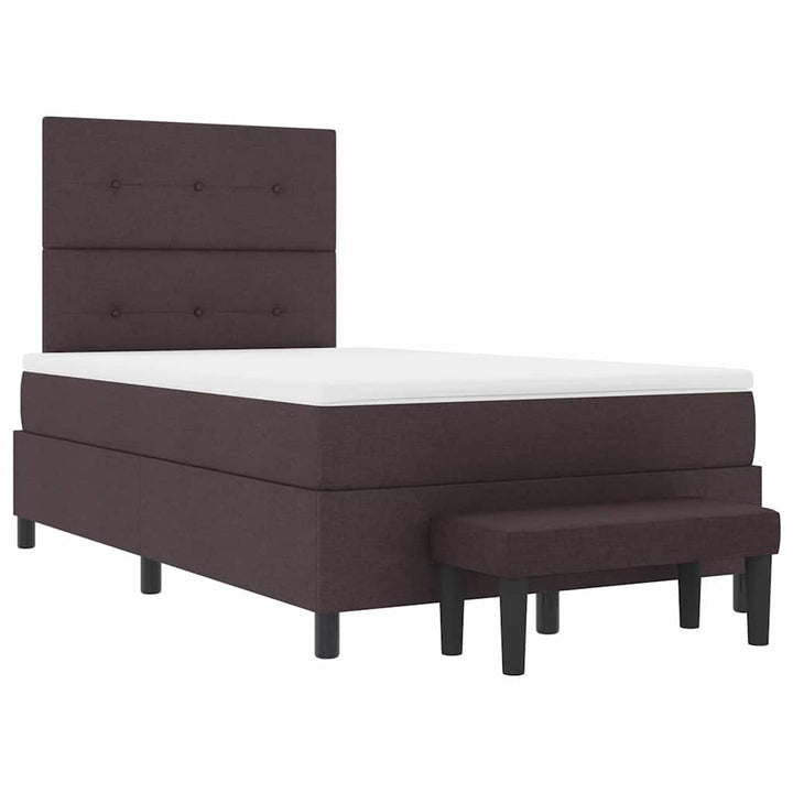 Box spring seng med pude Mørk Brun 120 x 200 cm Stof