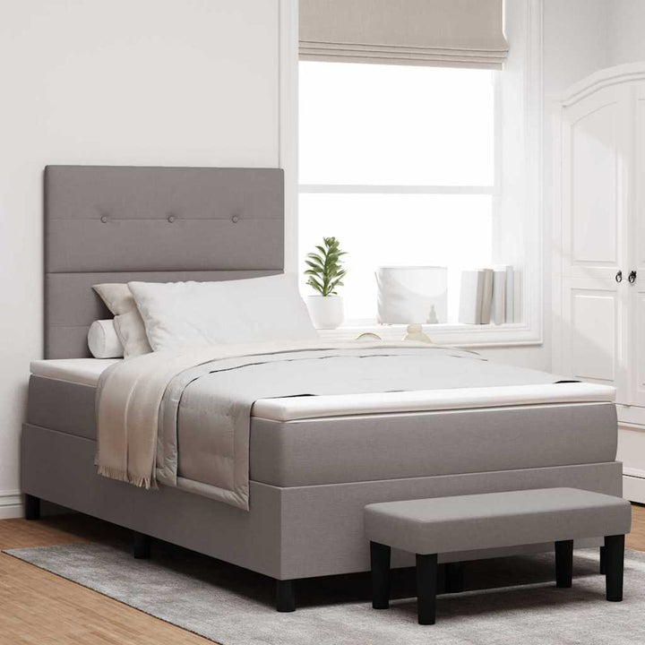 Box spring seng med madras Gråbrun 120 x 200 cm Stof