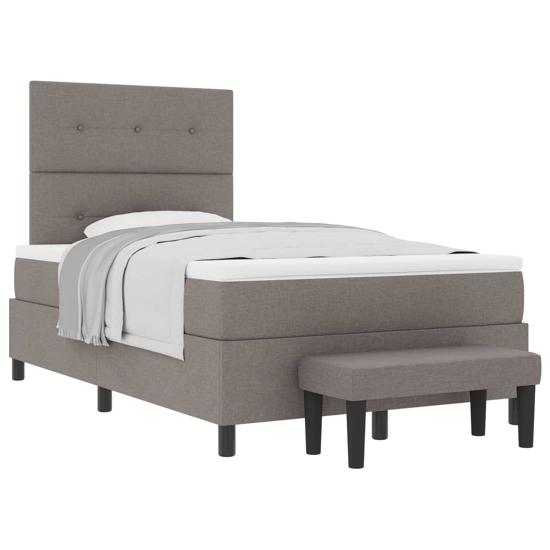 Box spring seng med madras Gråbrun 120 x 200 cm Stof